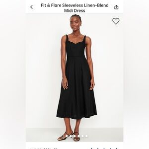 Old Navy Fit and Flare Linen Midi Dress